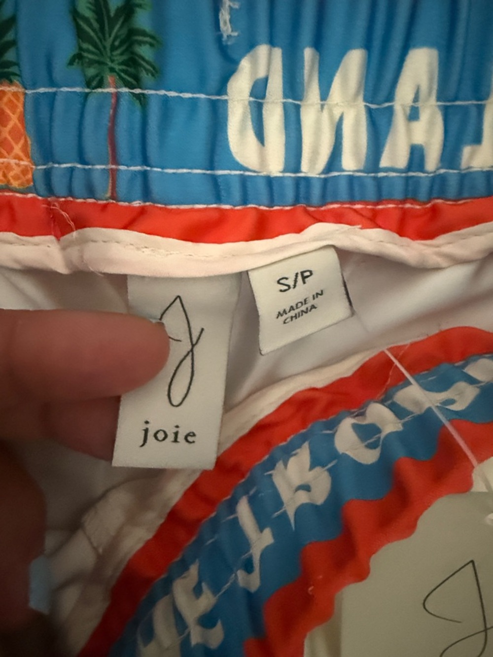 Joie Tropical Graphic Wide-Leg Pants in Cream, Red, Yellow, Green, Blue - Picture 6 of 9